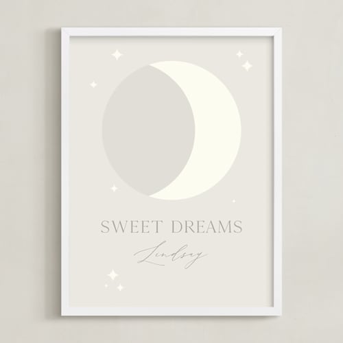 This is a moondust personalized art for kids by Alexandra Cohn called sweet dreams moon