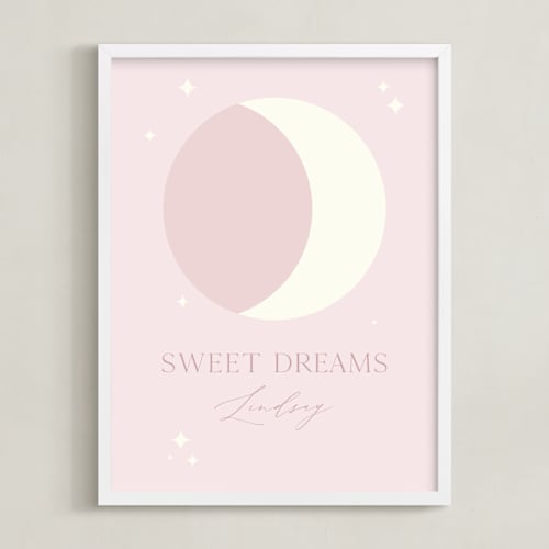 This is a sunset personalized art for kids by Alexandra Cohn called sweet dreams moon