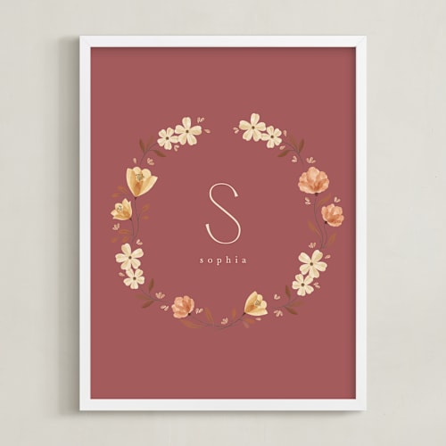 This is a berry personalized art for kids by Vivian Yiwing called name with flowers - custom
