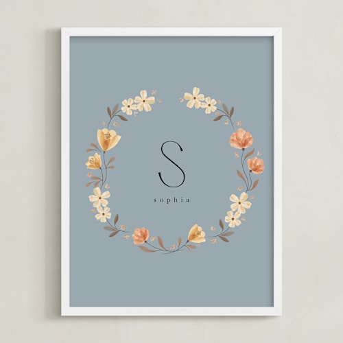 This is a bluebell personalized art for kids by Vivian Yiwing called name with flowers - custom