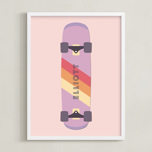 This is a lavender personalized art for kids by David Michuki called skateboard
