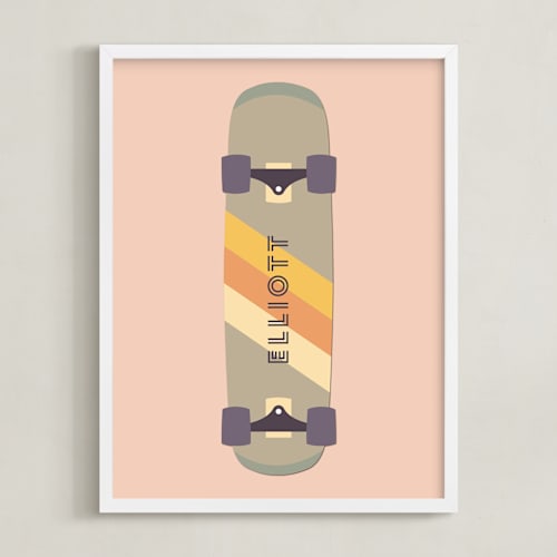 This is a coffee personalized art for kids by David Michuki called skateboard