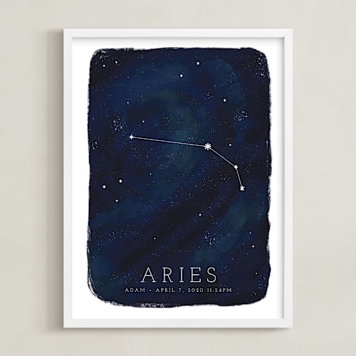 This is a galaxy personalized art for kids with standard by Ashley Presutti Beasley called zodiac constellation aries