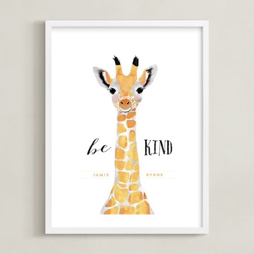 This is a tangerine personalized art for kids by Cass Loh called baby animal.giraffe
