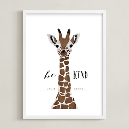 This is a mocha personalized art for kids by Cass Loh called baby animal.giraffe