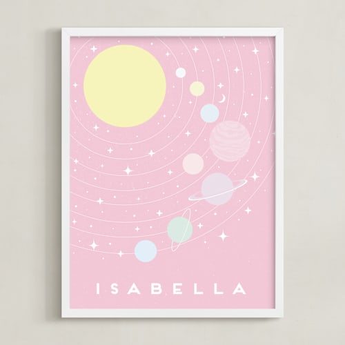 This is a rose personalized art for kids by Maria Alou called pastel solar system
