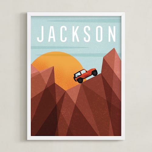 This is a orange personalized art for kids with standard by Erin German called canyon adventure