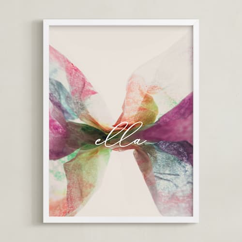 This is a tangerine personalized art for kids by Karen Kardatzke called spread your wings