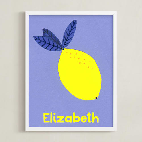 This is a lemon personalized art for kids by Marta Crea called my fruity family