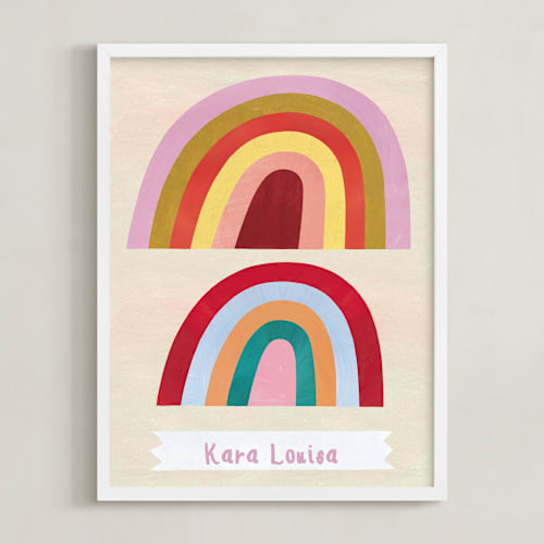 This is a red personalized art for kids by melanie mikecz called double arches