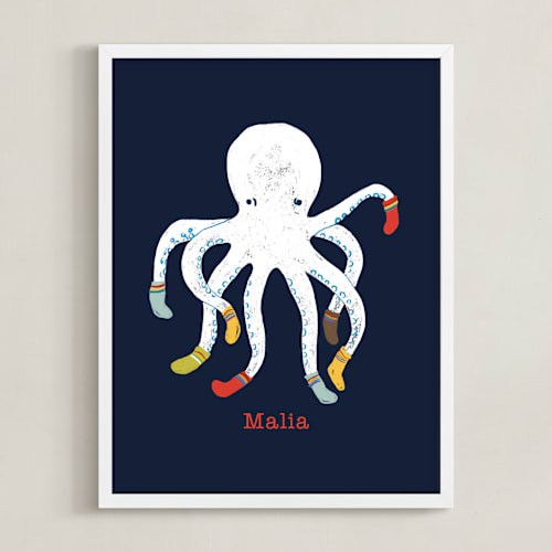 This is a inky personalized art for kids by Celeste Duffy called socktopus
