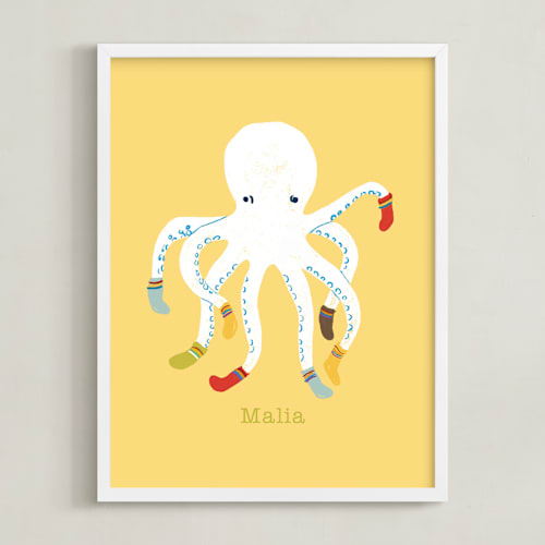 This is a sunshine personalized art for kids by Celeste Duffy called socktopus