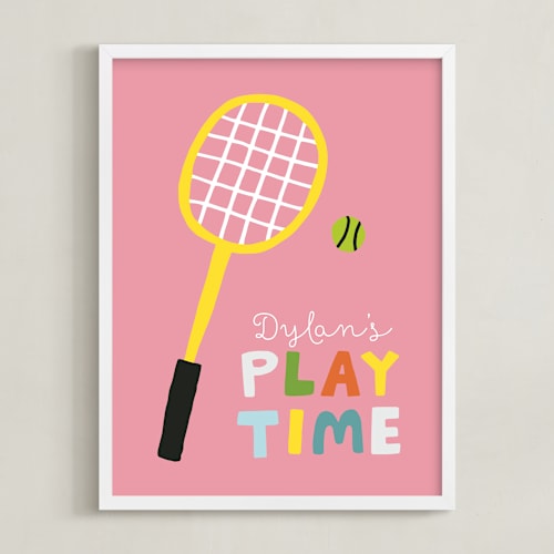 This is a flamingo personalized art for kids by Chi Hey Lee called play time