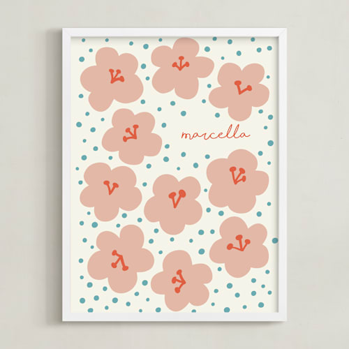 This is a cream personalized art for kids by Nieves Herranz called marcella