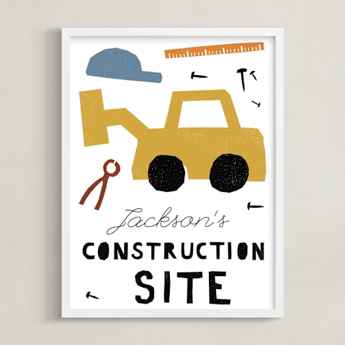 This is a lemon personalized art for kids by Sumak Studio called construction site
