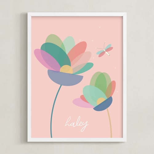 This is a pink personalized art for kids by AlisonJerry called modern floral