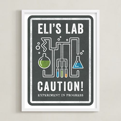 This is a carbon personalized art for kids by Robert and Stella called science lab