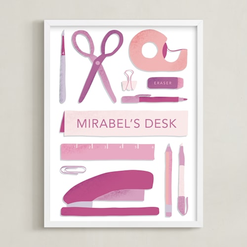 This is a bubblegum personalized art for kids by Carolyn Kach called my workspace