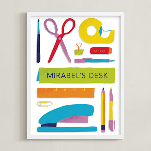 This is a primary personalized art for kids by Carolyn Kach called my workspace