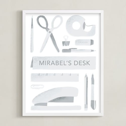 This is a pebble personalized art for kids by Carolyn Kach called my workspace