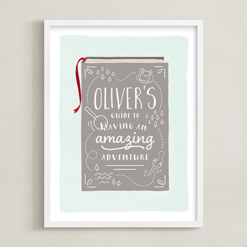 This is a gray personalized art for kids by JeAnna Casper called our story