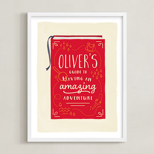 This is a red personalized art for kids by JeAnna Casper called our story