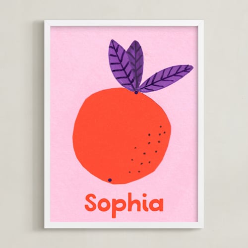 This is a citrus personalized art for kids by Marta Crea called my fruity family iii