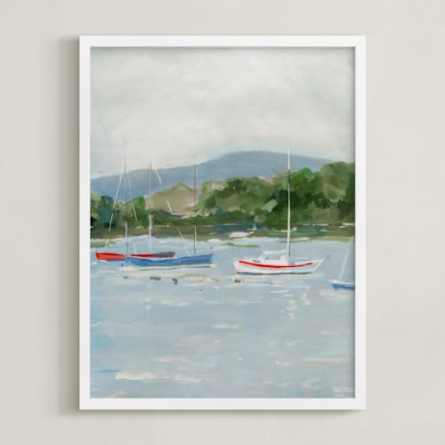 This is a sea blue kids wall art by Arohika Verma called coastal calm