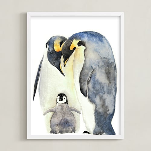 This is a night sky kids wall art by Amy Ngo called for the love of penguins