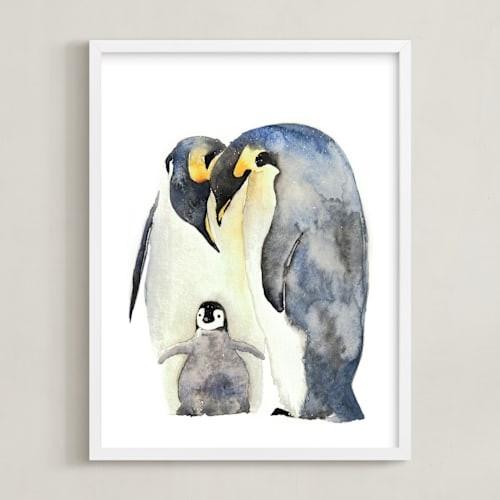 This is a night sky kids wall art by Amy Ngo called for the love of penguins