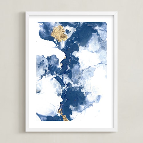 This is a deep blue kids wall art by Julia Contacessi called delight in the storm ii