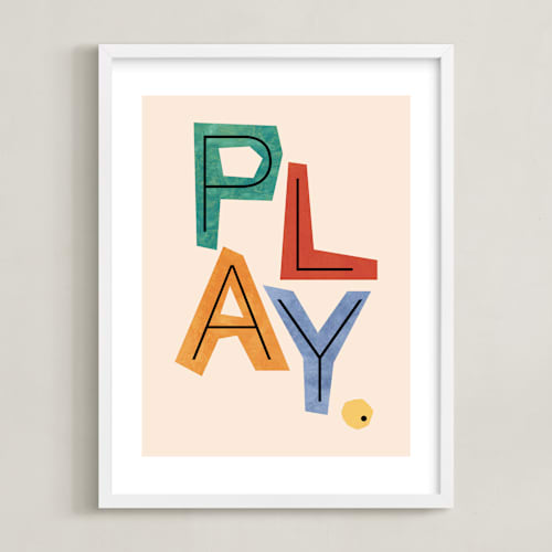 This is a cream kids wall art by Nazia Hyder called creative play