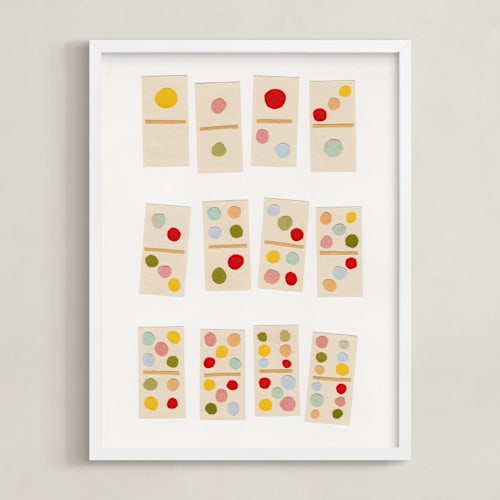 This is a sherbet kids wall art with standard by Alisa Galitsyna called playful dominoes