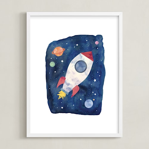 This is a navy kids wall art by Creo Study called galactic inspiration i