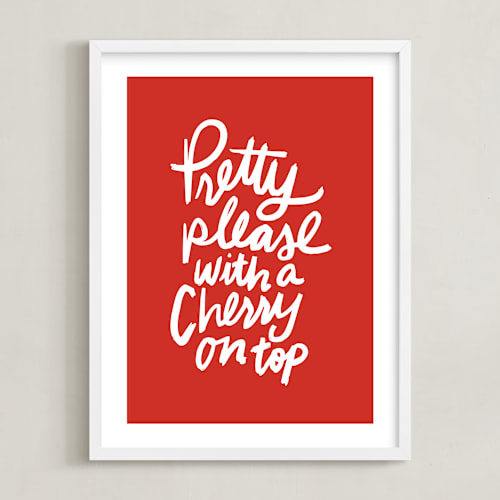 This is a lipstick kids wall art by Inkblot Design called cherry on top