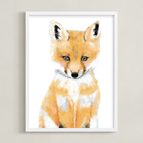 This is a osage orange kids wall art with standard by Cass Loh called baby animal.fox