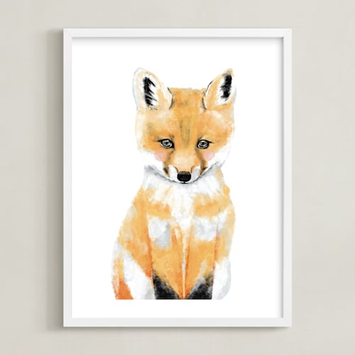 This is a osage orange kids wall art by Cass Loh called baby animal.fox