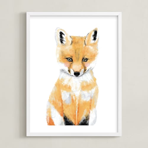 This is a osage orange kids wall art with standard by Cass Loh called baby animal.fox