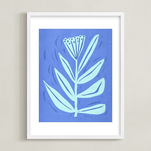 This is a blueberry kids wall art by Brandie Stonge called tall flower