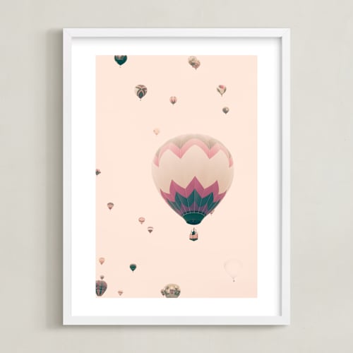 This is a pale pink kids wall art by Caroline Mint called to the stars