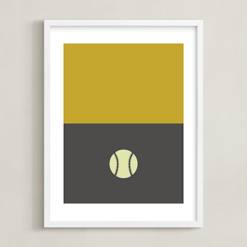 This is a mustard kids wall art by pacifica project called 3 season sport | baseball