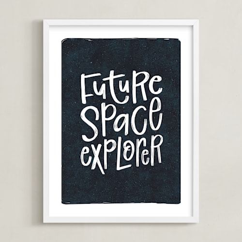 This is a space kids wall art with standard by Amy Payne called future space explorer