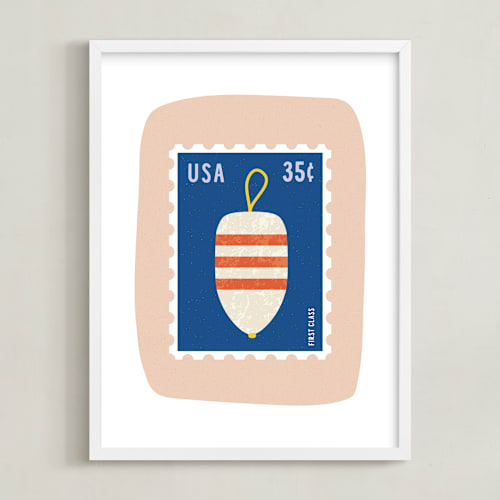 This is a blush kids wall art with standard by Nadia Hassan called oh buoy
