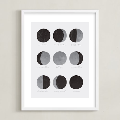 This is a moon rock kids wall art by Dawn Jasper called the lunar cycle