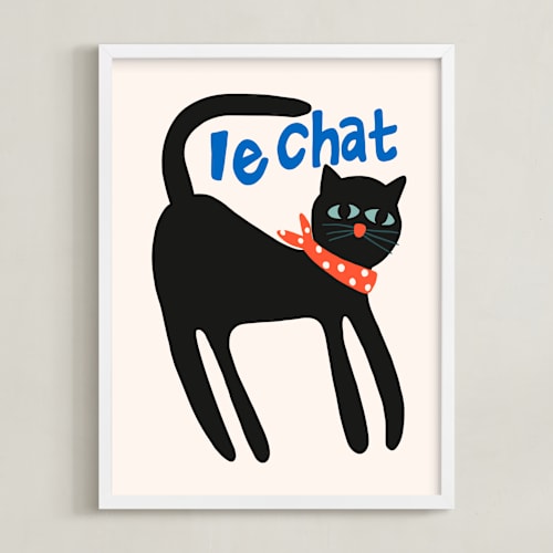 This is a noir kids wall art with standard by Morgan Kendall called french cat