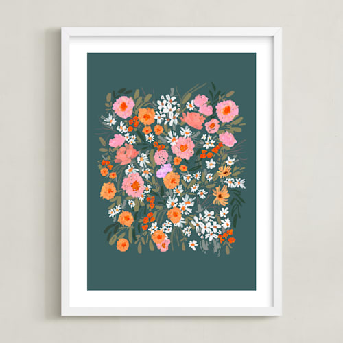 This is a garden green kids wall art with standard by Britt Mills called picking wildflowers