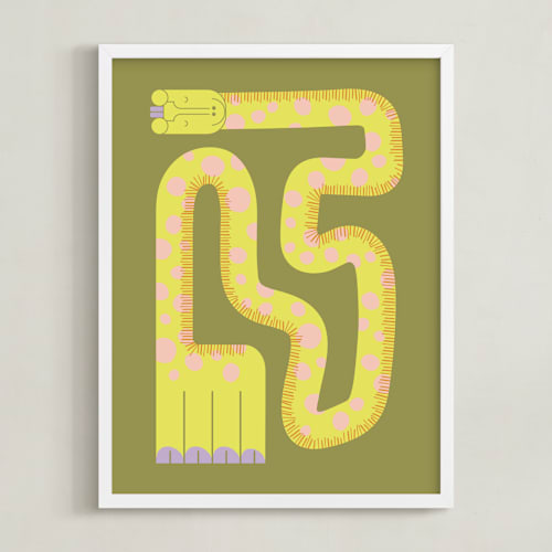 This is a moss kids wall art with standard by Ampersand Design Studio called twisty giraffe