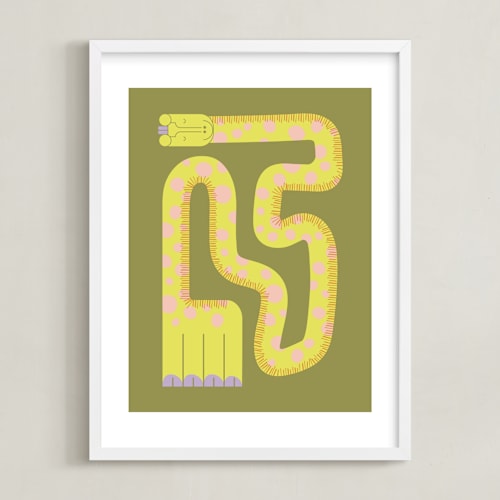 This is a moss kids wall art by Ampersand Design Studio called twisty giraffe