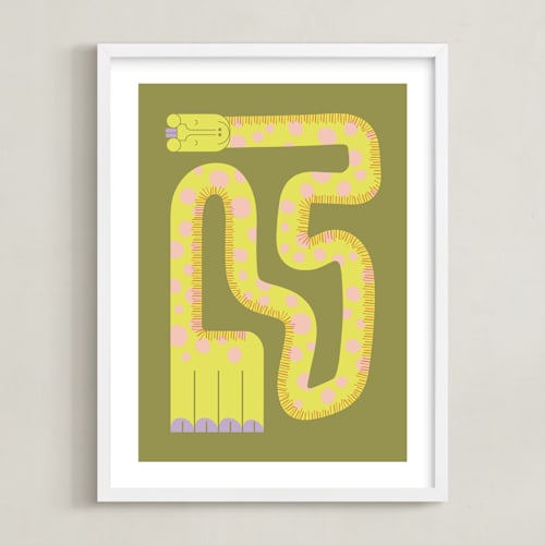 This is a moss kids wall art with standard by Ampersand Design Studio called twisty giraffe