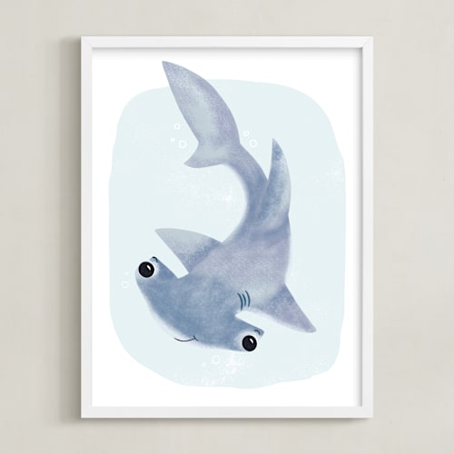 This is a blue kids wall art by Itsy Belle Studio called hammer head